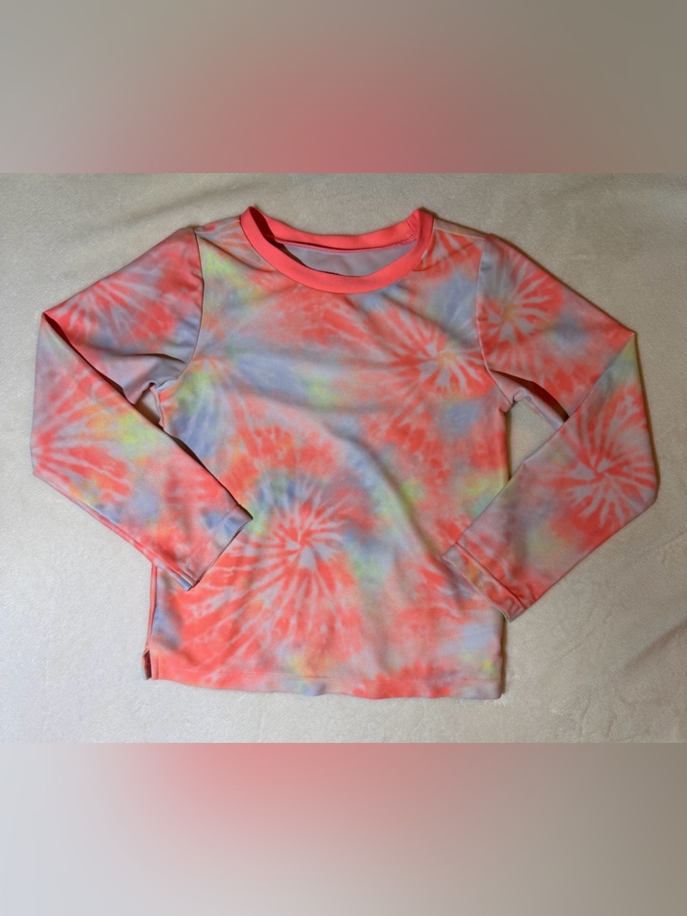 GAP Kids Long Sleeve Rashguard - Coral Tie-Dye